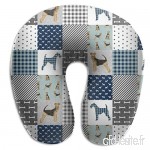 Travel Pillow Airedale Terrier Dog Breed Pet Quilt B Quilt Wholecloth Cheater Quilt Dog Memory Foam U Neck Pillow for Lightweight Support in Airplane Car Train Bus - B07VD4QB85